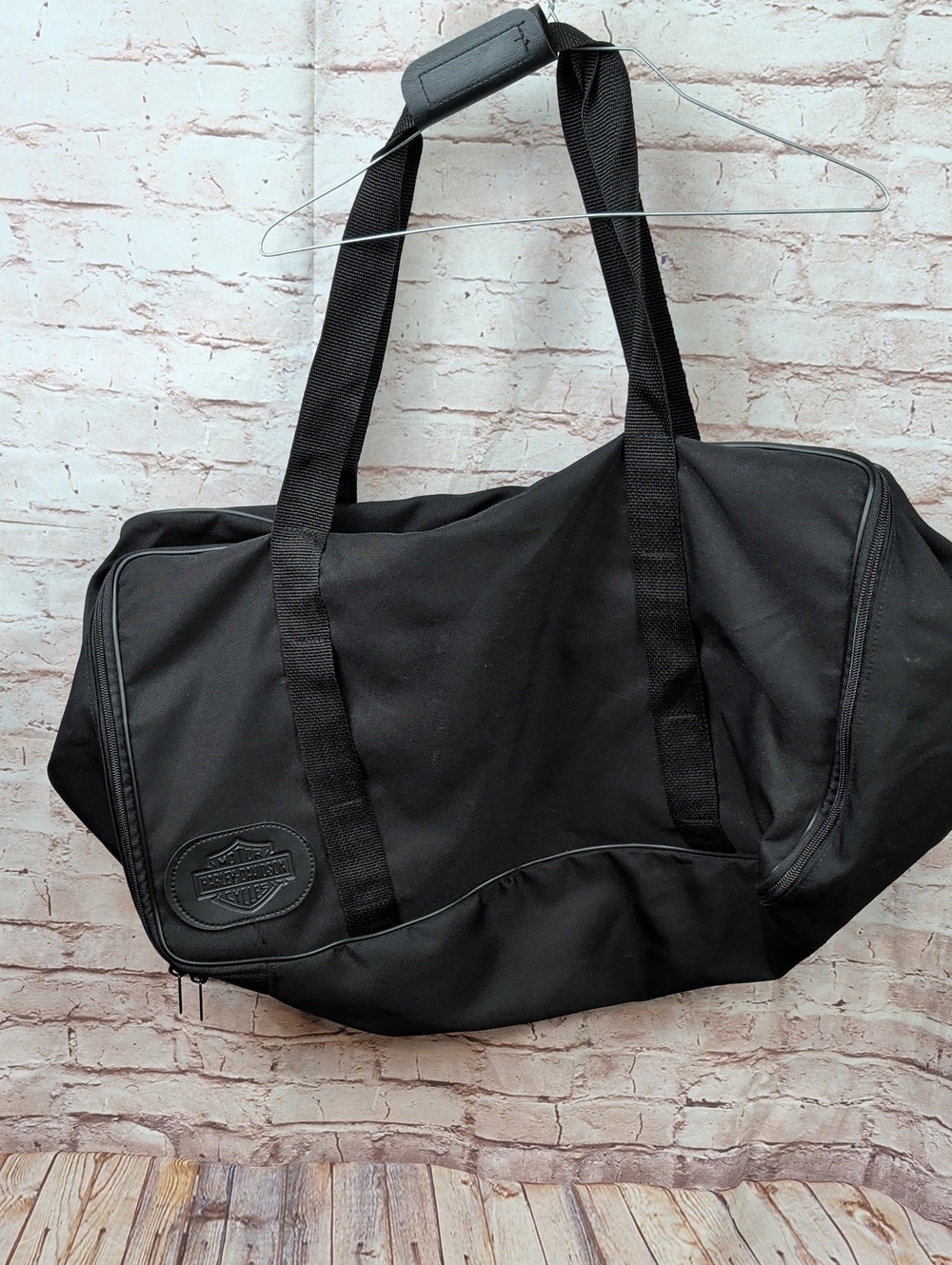 Harley Davidson Black Men's Duffel Bag with Dual Carry Straps 24" X 15"